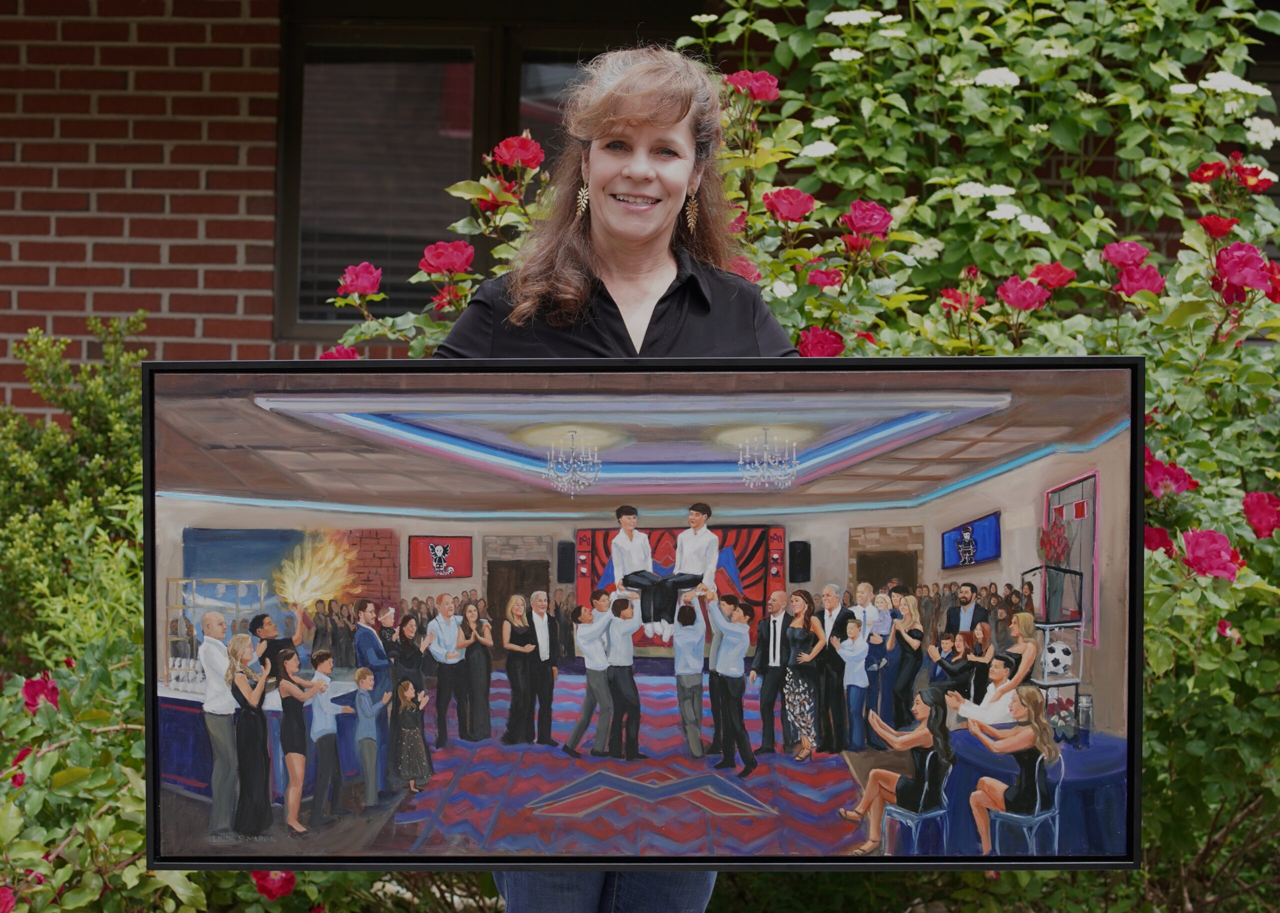 Long Island Bar Mitzvah Live Event Painting by Linda Marino