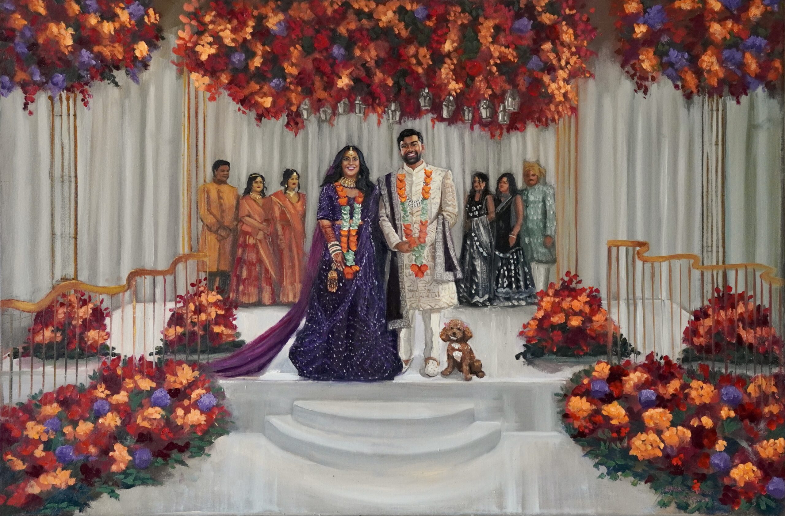 Live Wedding Painting Indian Ceremony Boston MA